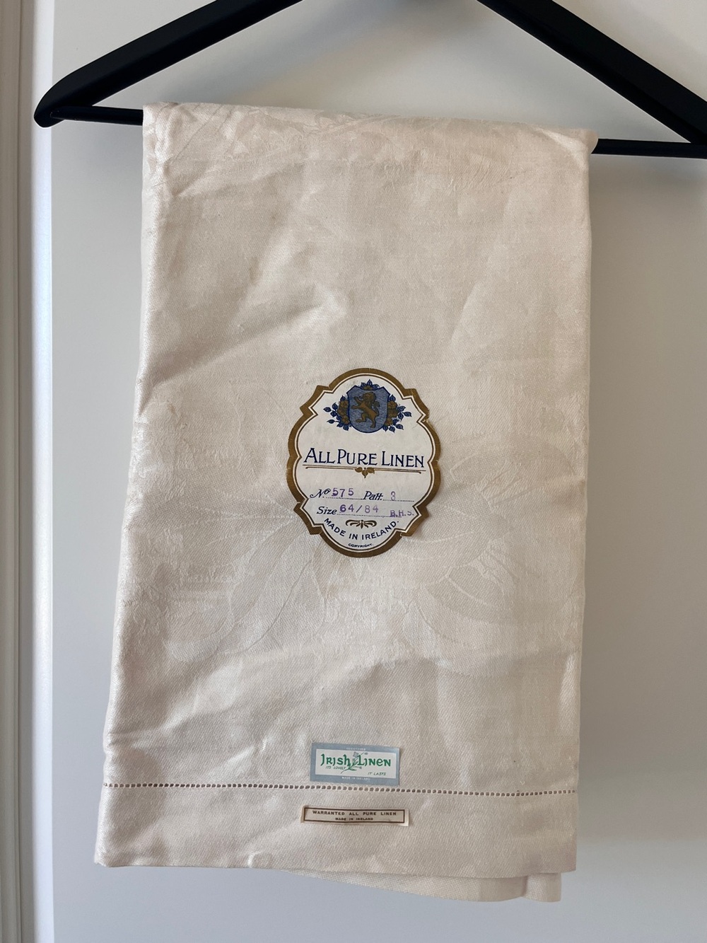 Irish Linen Tablecloth | New Old Stock | Original Labels | Has Marks | Cottage